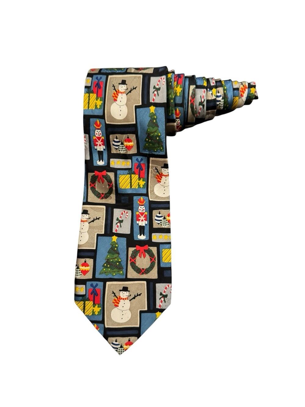 Puritan Christmas Tree Wreath Snowman Nutcracker Novelty Necktie